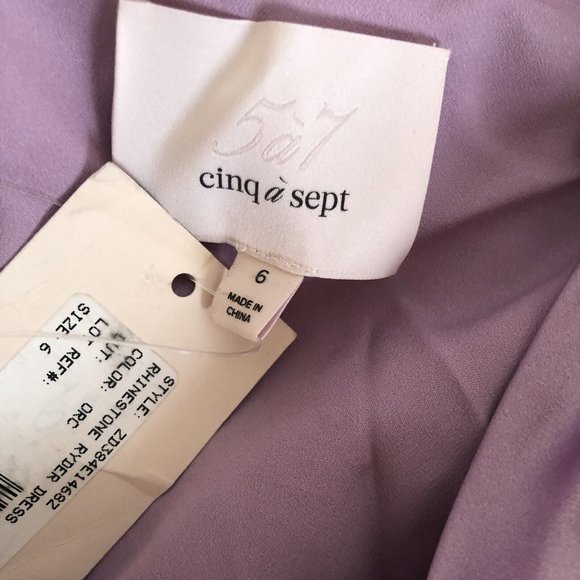 Cinq a Sept Rhinestone Ryder Dress Orchid Pastel Purple - Picture 8 of 11